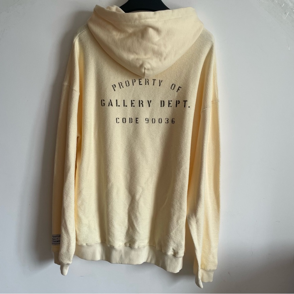 Gallery Dept x Lanvin French Logo Cream Knit Hoodie - Picture 2 of 9